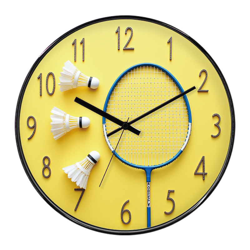 Badminton Hall - Horloge murale de salle de badminton,